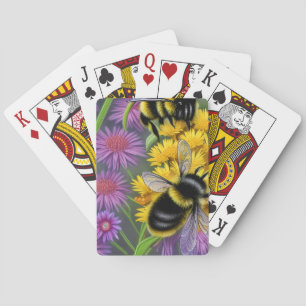 Jeu De Cartes Les abeilles dans une prairie à fleurs