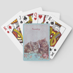 Jeu De Cartes Les chatons Vintages dans une hatbox rétro personn
