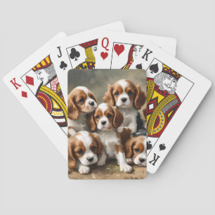 Jeu De Cartes Les Chiots Espagnols Cavaliers Sont Juste Adorable