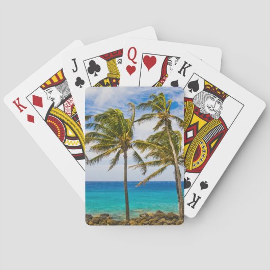 Jeu De Cartes Les cocotiers (Cocos nucifera) se balancent dans (dos)