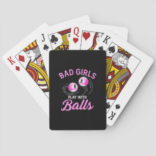 Jeu De Cartes Les filles de billard snooker jouent avec des boul