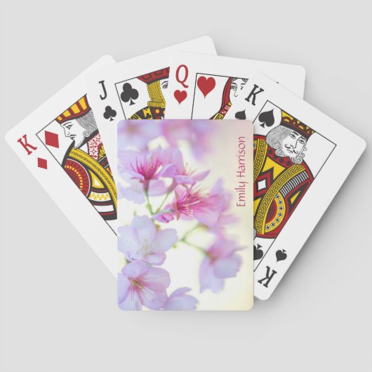 Jeu De Cartes Les fleurs de cerisiers rose et blanc (dos)