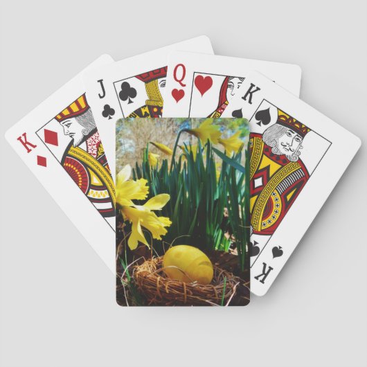 Jeu De Cartes Les jonquilles jaunes et un oeuf de Pâques jaune (dos)