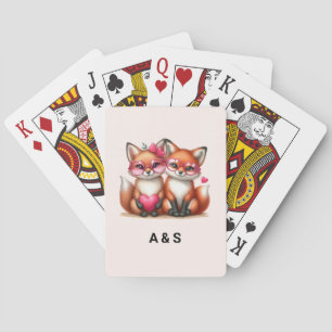 Jeu De Cartes Les mignons renards orange en amour