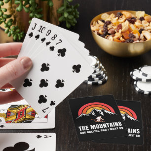Jeu De Cartes Les montagnes m'appellent et je dois partir skieur