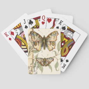 Jeu De Cartes Les papillons Tandem sur les Feuilles verts