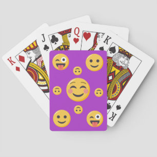 Jeu De Cartes Les visages Emoji souriants et amusants