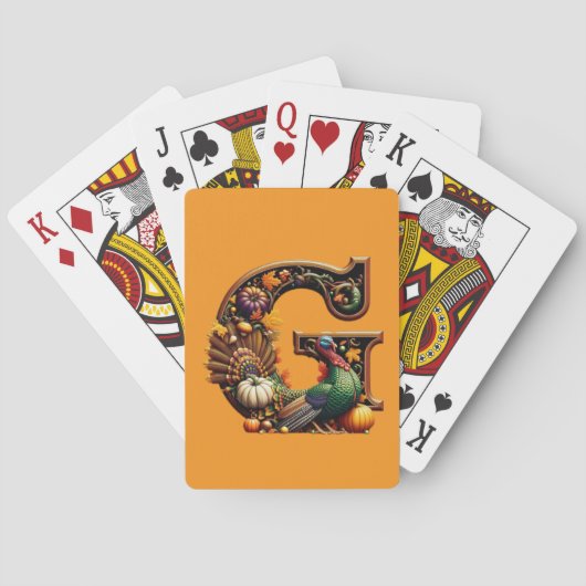Jeu De Cartes Letter G Thanksgiving style (dos)