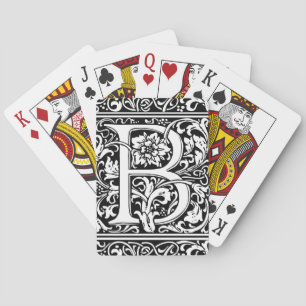 Jeu De Cartes Lettre B Monogramme Art Nouveau Médiéval
