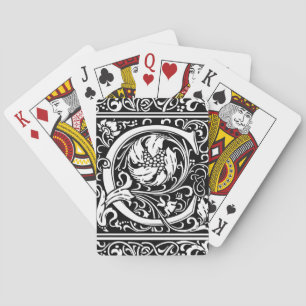 Jeu De Cartes Lettre C Monogramme Art Nouveau Médiéval