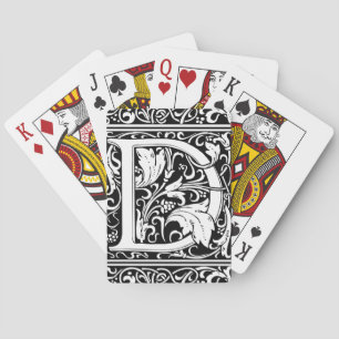 Jeu De Cartes Lettre D Monogramme Art Nouveau Médiéval