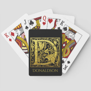 Jeu De Cartes Lettre D Première lettre Faux Gold et Black
