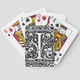 Jeu De Cartes Lettre I Monogramme médiéval Art Nouveau