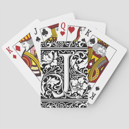 Jeu De Cartes Lettre J Monogramme médiéval Art Nouveau (dos)