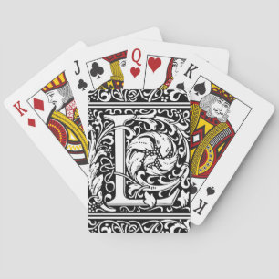 Jeu De Cartes Lettre L Monogramme Art Nouveau Médiéval