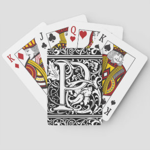 Jeu De Cartes Lettre P Monogramme médiéval Art Nouveau