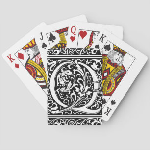 Jeu De Cartes Lettre Q Monogramme Art Nouveau Médiéval