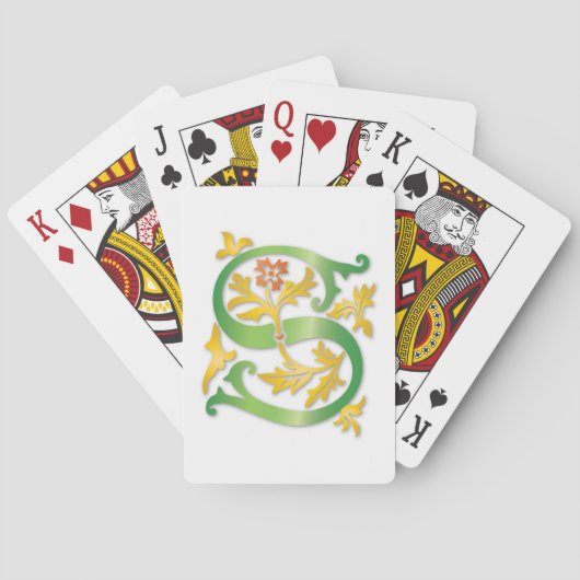 Jeu De Cartes Lettre S Monogram Fleur de lis (dos)