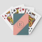 Jeu De Cartes LETTRE Turquoise CHIFFRE DOUBLE CHÂSSE GÉométrique (dos)