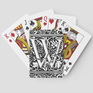 Jeu De Cartes Lettre W Monogramme médiéval Art Nouveau