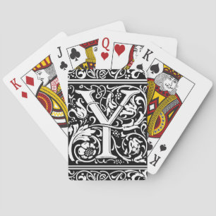 Jeu De Cartes Lettre Y Monogramme médiéval Art Nouveau