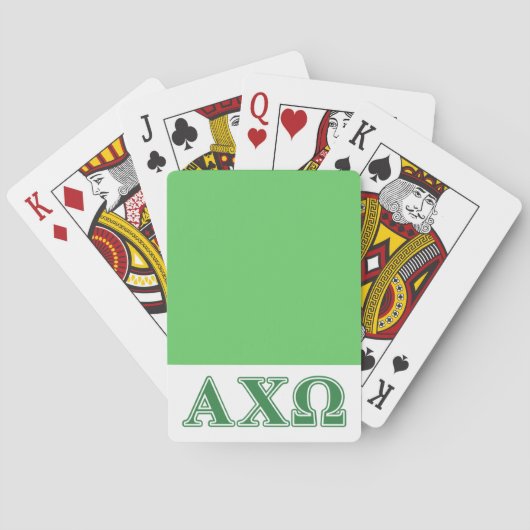 Jeu De Cartes Lettres vertes d'Omega de Chi d'Alphi (dos)