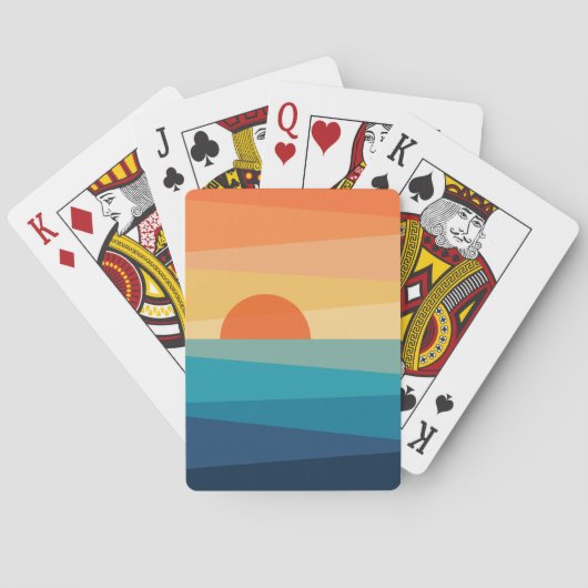 Jeu De Cartes lever de soleil géométrique Abstrait (dos)