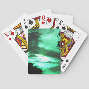 Jeu De Cartes Lever de soleil nuageux vert Jouer aux cartes