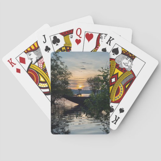 Jeu De Cartes Lever du soleil du bateau de pêche (dos)