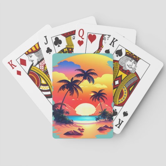 JEU DE CARTES LEVER TROPICALE À LA PLAGE (dos)