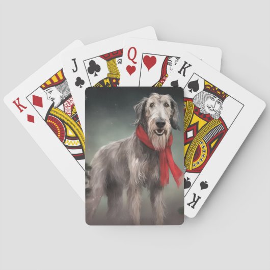Jeu De Cartes Lévrier dans la neige de Noël (dos)
