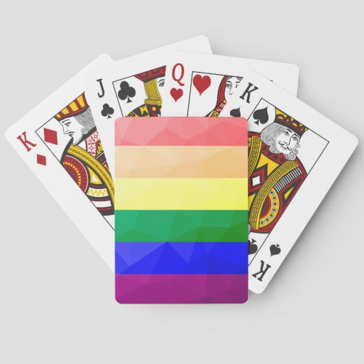 Jeu De Cartes LGBT drapeau arc-en-ciel lignes motif de maillage (dos)