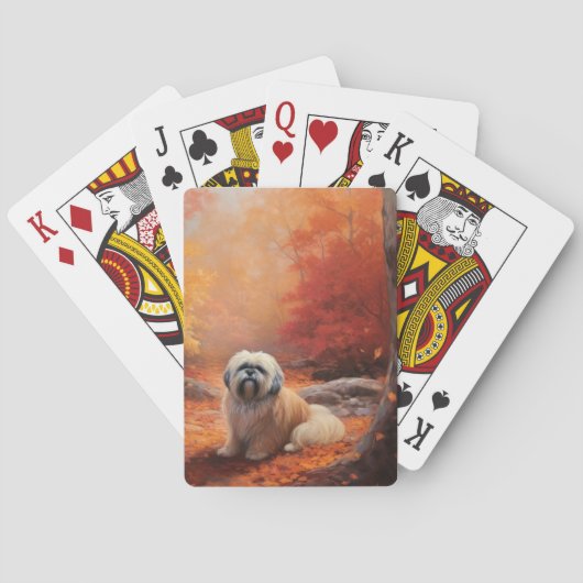 Jeu De Cartes Lhassa Apso à l'automne Leaves automne Inspire (dos)