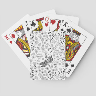 Jeu De Cartes libellule et fleurs