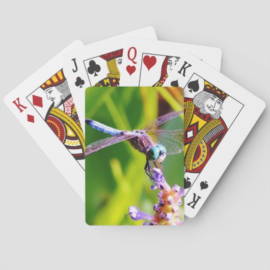 Jeu De Cartes libellule turquoise et violette (dos)