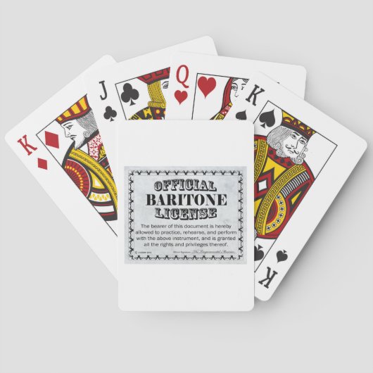 Jeu De Cartes Licence Baritone (dos)
