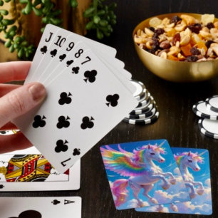 Jeu De Cartes Licorne arc-en-ciel ailée dansante