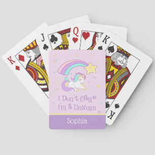 Jeu De Cartes Licorne Arc-en-Ciel Magique Personnalisée Mignonne