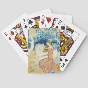 Jeu De Cartes Licorne et jeune fille de la forêt bleue fantaisis