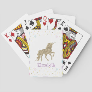 Jeu De Cartes Licorne Pailletée Or Magique, Étoiles - Personnali