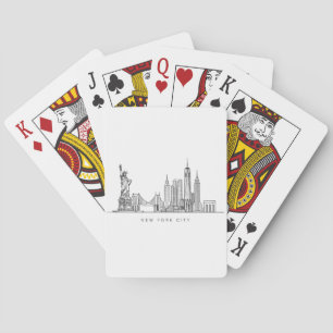 Jeu De Cartes Ligne artistique minimaliste de l'horizon de New Y