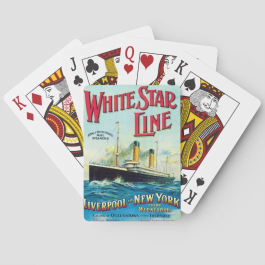JEU DE CARTES LIGNE D'ÉTOILES BLANCHES OCEAN MAIL STEAMER (dos)
