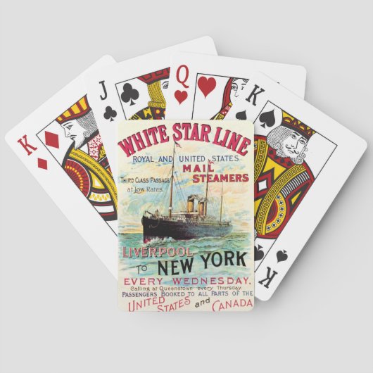 JEU DE CARTES LIGNE D'ÉTOILES BLANCHES OCEAN MAIL STEAMER (dos)