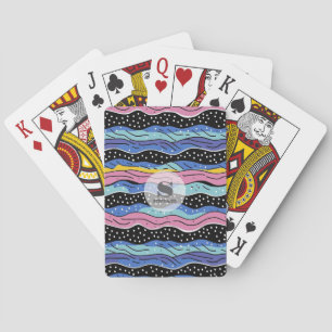 Jeu De Cartes Lignes Abstraites vives avec Pois