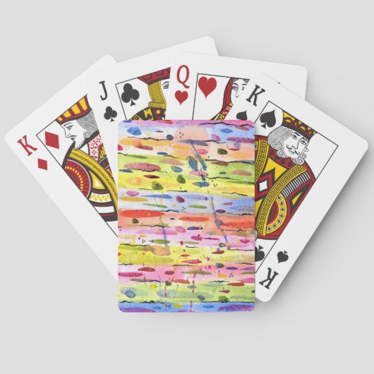 Jeu De Cartes Lignes colorées Aquarelle Abstraite (dos)