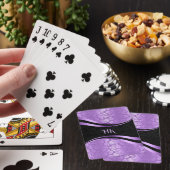 Jeu De Cartes Lignes dynamiques damées noires et violettes desig (In Situ)