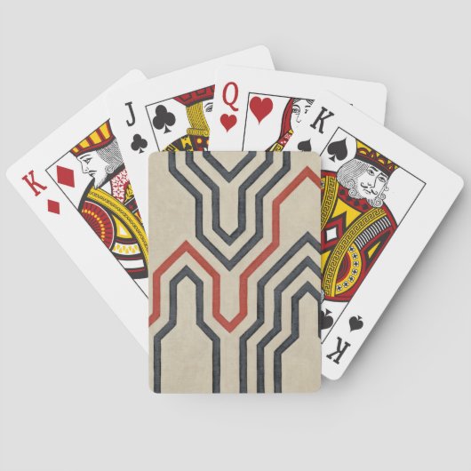 Jeu De Cartes Lignes graphiques orange et bleu (dos)