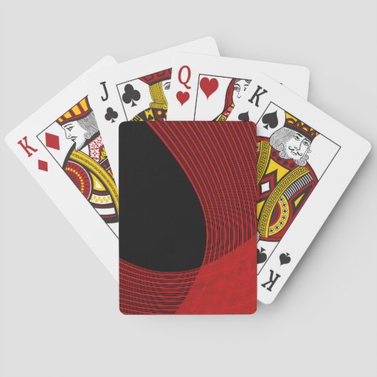 Jeu De Cartes Lignes modernes rouge et noir (dos)