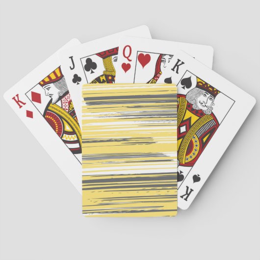 Jeu De Cartes Lignes peintes à la main - jaune (dos)
