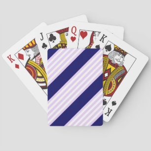 Jeu De Cartes Lilac et rayures blanches motif avec bleu marine
